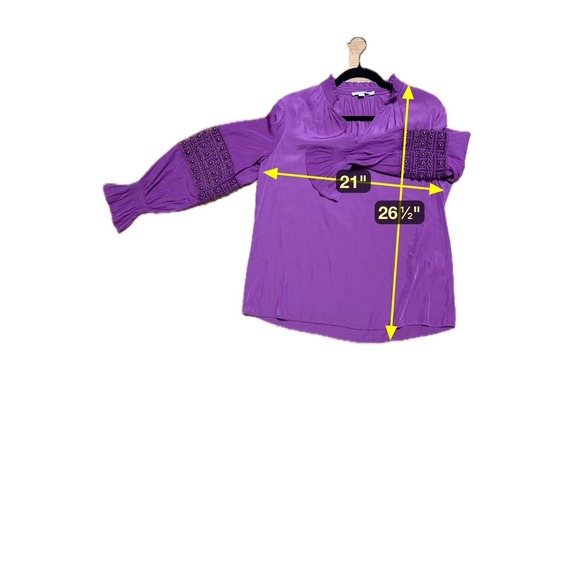 Chico's Boho Peasant Y2K Embellished Top Womens Size 6 Office Siren Indie Sleaze - Picture 8 of 8